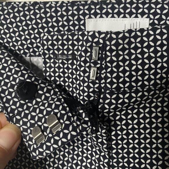 J Jill Women Sz 8 Pants Trousers Stretch Straight Leg Side Zip Career Navy White - Picture 4 of 11